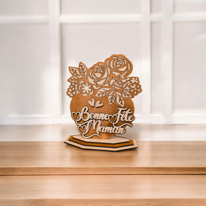 idee cadeau fete des meres personnalise fleurs coeur mamie maman