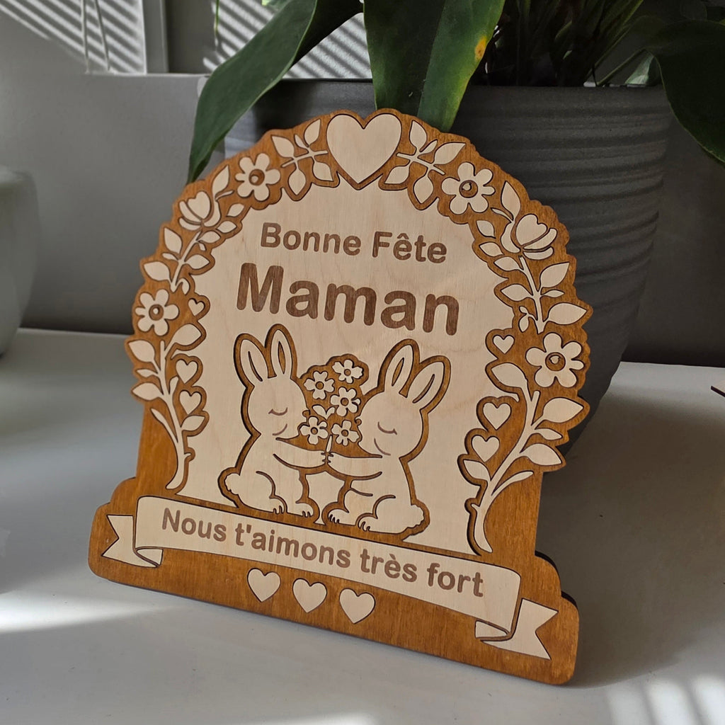 idée cadeau fête des mères fete des mamies personnalisé en bois cadeau orginal unique maman mamie fleur