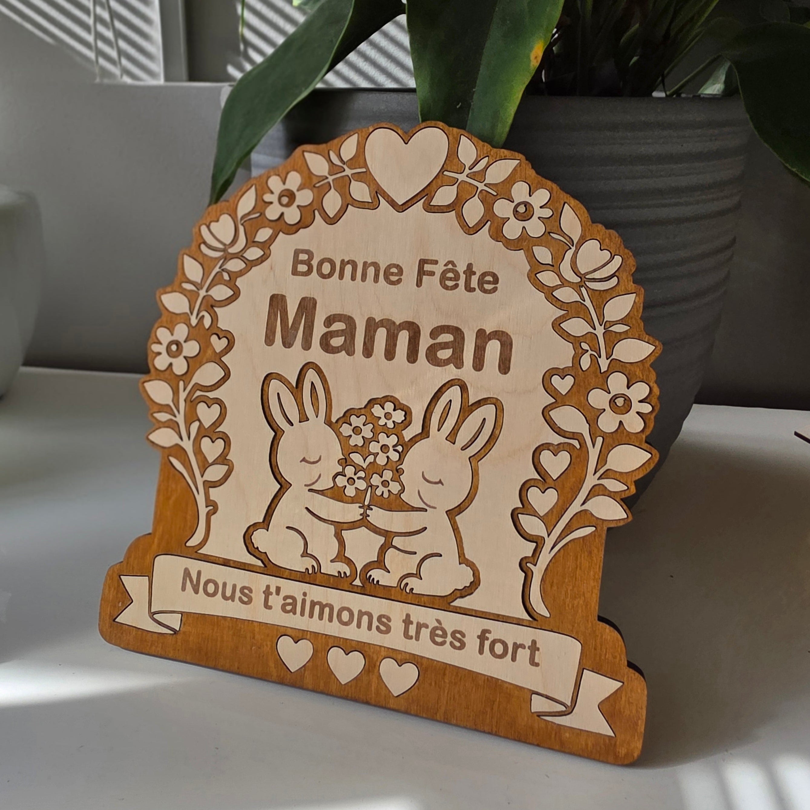 idée cadeau fête des mères fete des mamies personnalisé en bois cadeau orginal unique maman mamie fleur