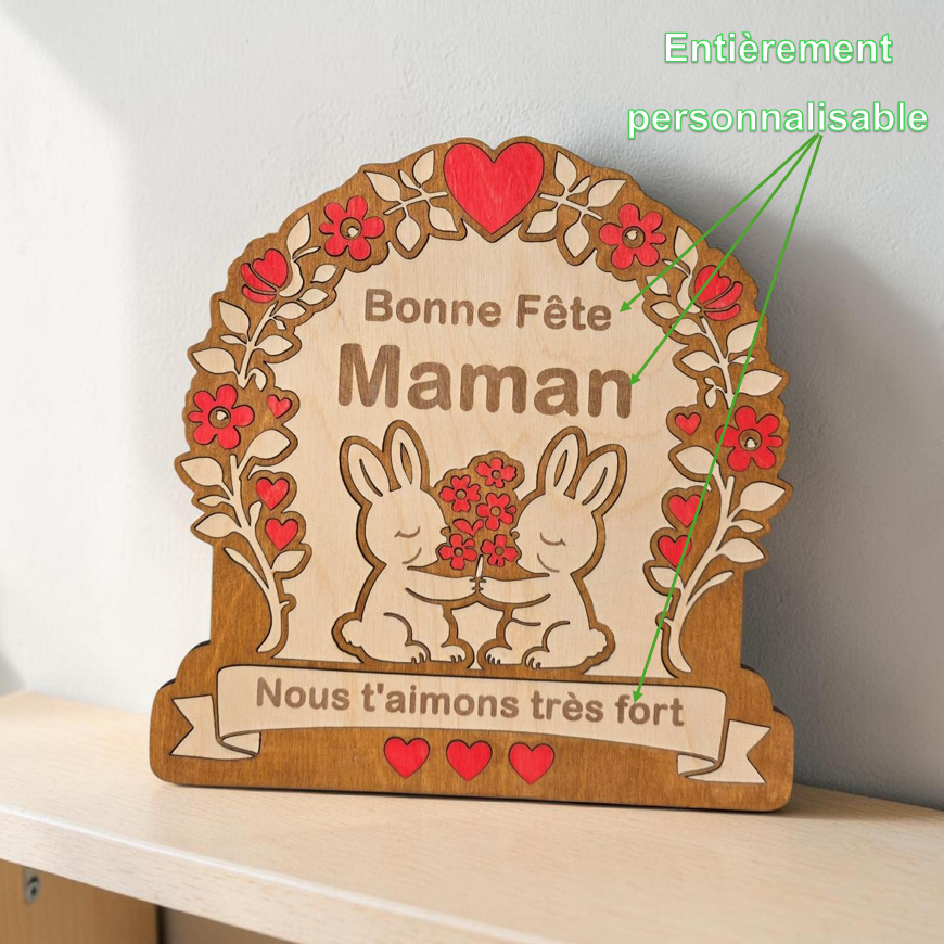 idée cadeau fête des mères fete des mamies personnalisé en bois cadeau orginal unique maman mamie fleur