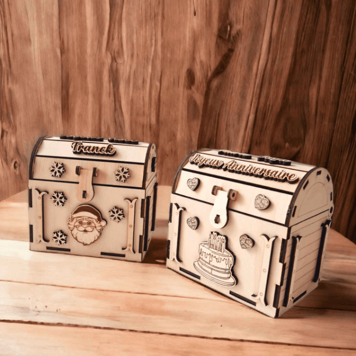 Coffre en bois Noël pour un cadeau unique - LIJO CREA Coffre en bois Noël anniversaire pour un cadeau unique boite cadeau original - LIJO CREA