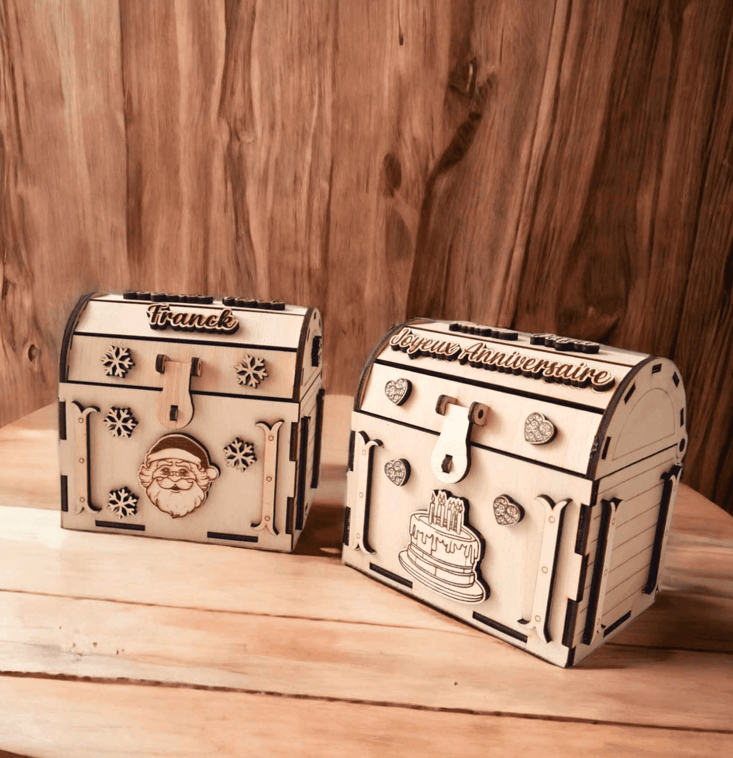 Coffre en bois Noël pour un cadeau unique - LIJO CREA