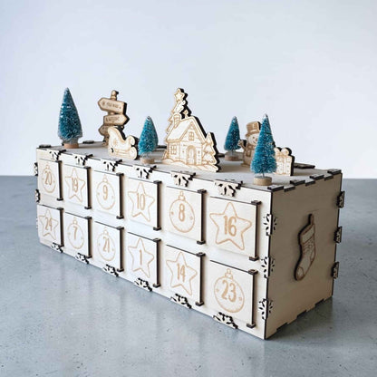calendrier de l'avent personnalisé en bois décoration de noël