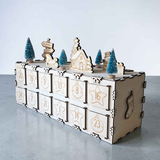 calendrier de l'avent personnalisé en bois décoration de noël