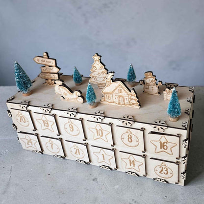 calendrier de l'avent personnalisé en bois décoration de noël