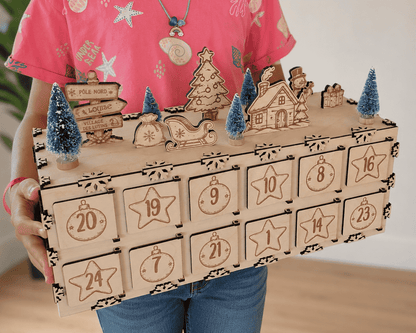 calendrier de l'avent personnalisé en bois décoration de noël