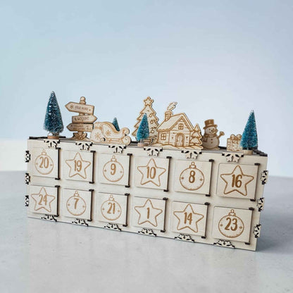 calendrier de l'avent personnalisé en bois décoration de noël