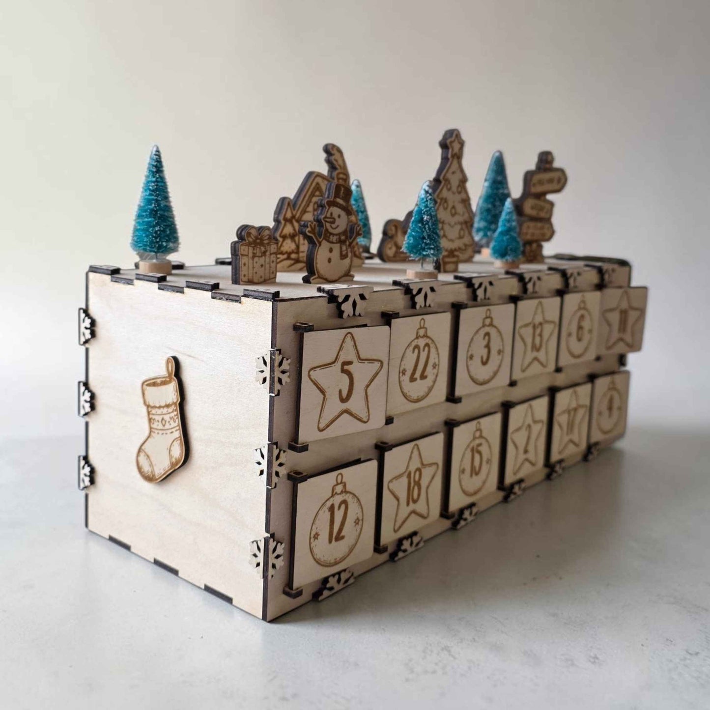 calendrier de l'avent personnalisé en bois décoration de noël
