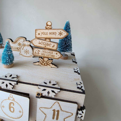 calendrier de l'avent personnalisé en bois décoration de noël