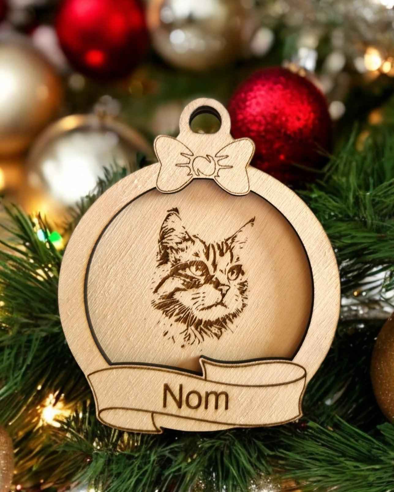 Boule Noël chat personnalisée pour un Noël félin unique - LIJO CREA