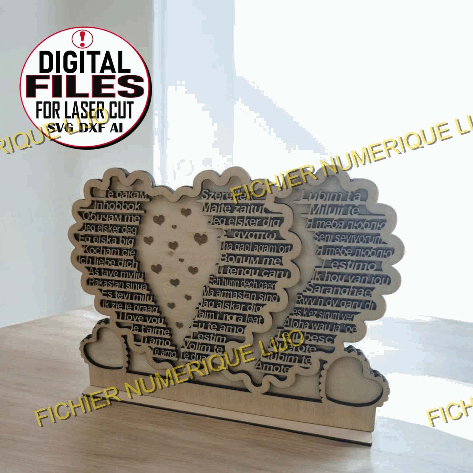 Fichier coeur i love you - Créez des souvenirs inoubliables. - LIJO CREA