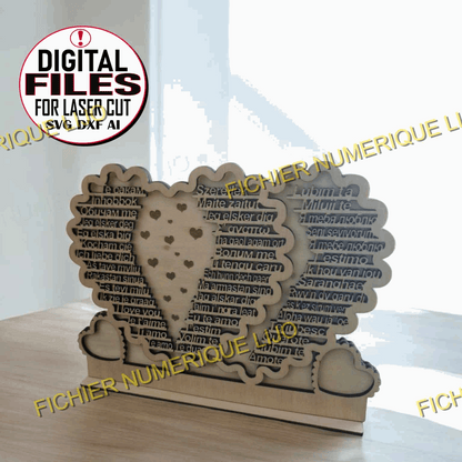 Fichier coeur i love you - Créez des souvenirs inoubliables. - LIJO CREA