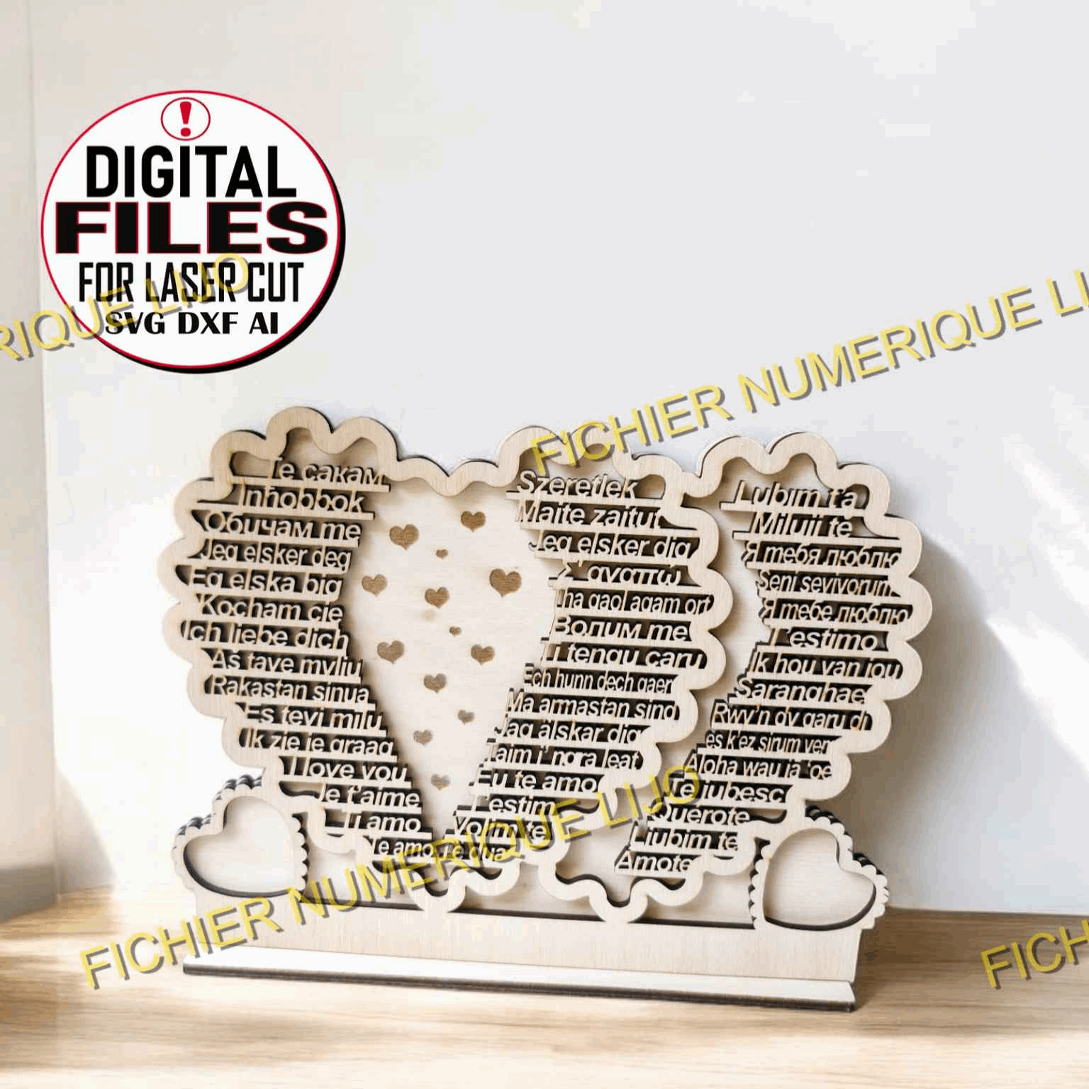 Fichier coeur i love you - Créez des souvenirs inoubliables. - LIJO CREA