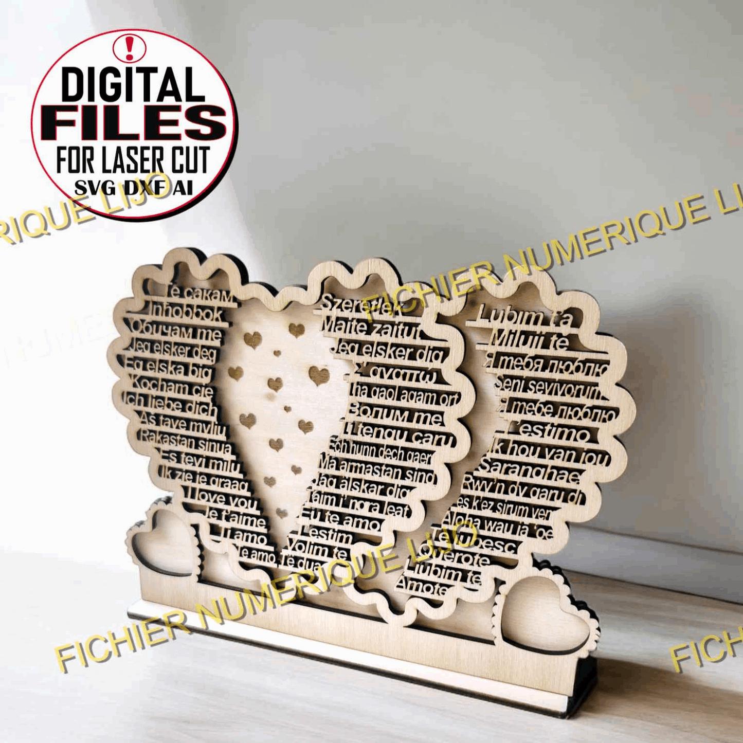 Fichier coeur i love you - Créez des souvenirs inoubliables. - LIJO CREA