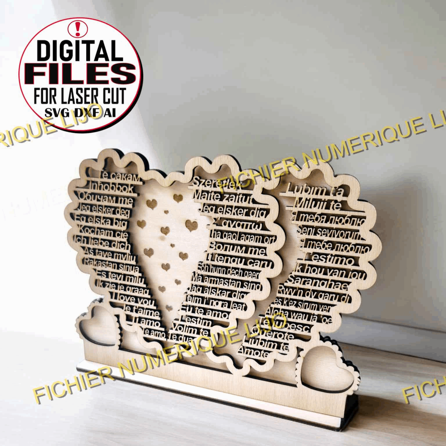 Fichier coeur i love you - Créez des souvenirs inoubliables. - LIJO CREA