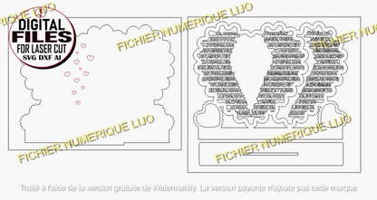 Fichier coeur i love you - Créez des souvenirs inoubliables. - LIJO CREA