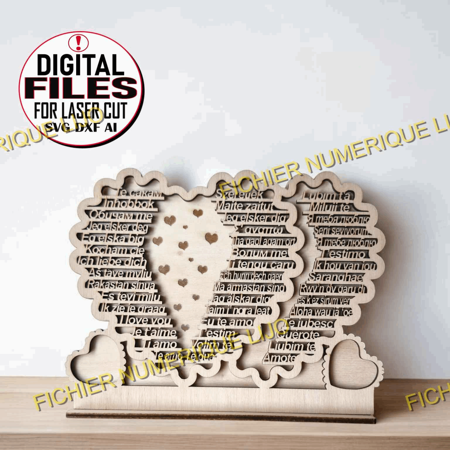 Fichier coeur i love you - Créez des souvenirs inoubliables. - LIJO CREA