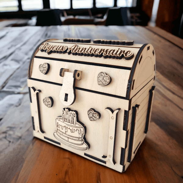 Coffre en bois Noël anniversaire pour un cadeau unique boite cadeau original - LIJO CREA