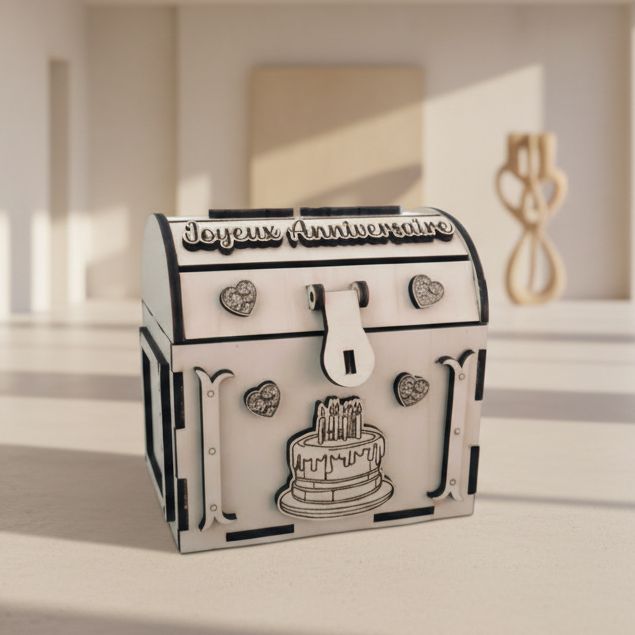 Coffre en bois Noël anniversaire pour un cadeau unique boite cadeau original - LIJO CREA