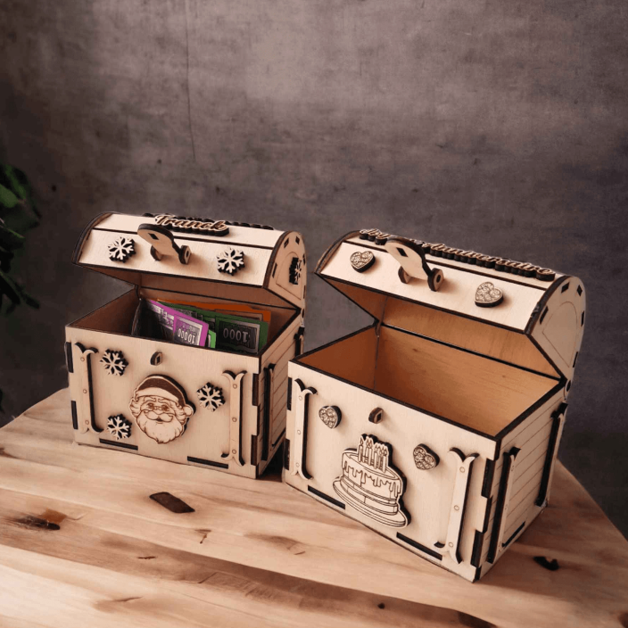 Coffre en bois Noël anniversaire pour un cadeau unique boite cadeau original - LIJO CREA