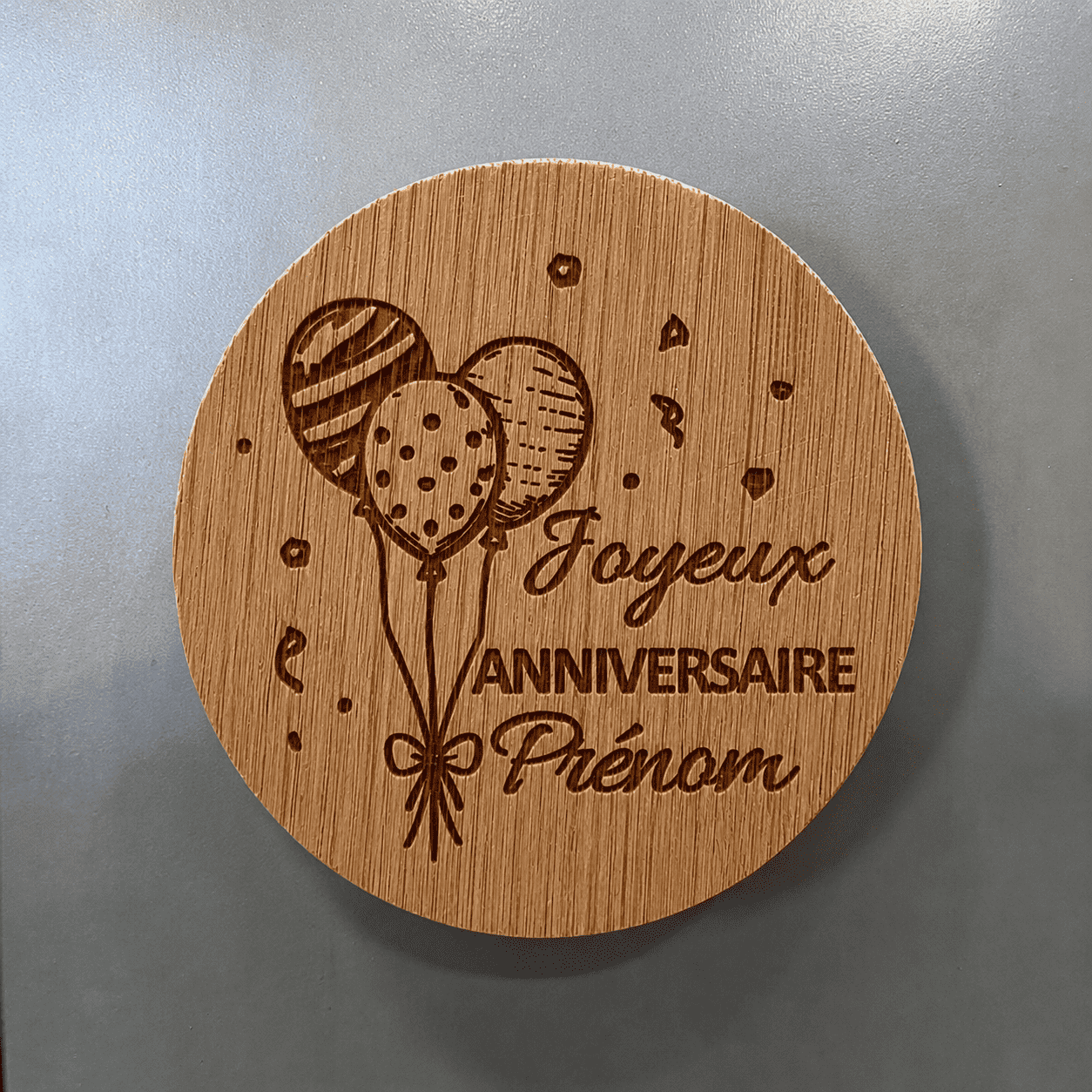 décapsuleur personnalisé fête des mères anniversaire gravé en bambou prénom fête des pères