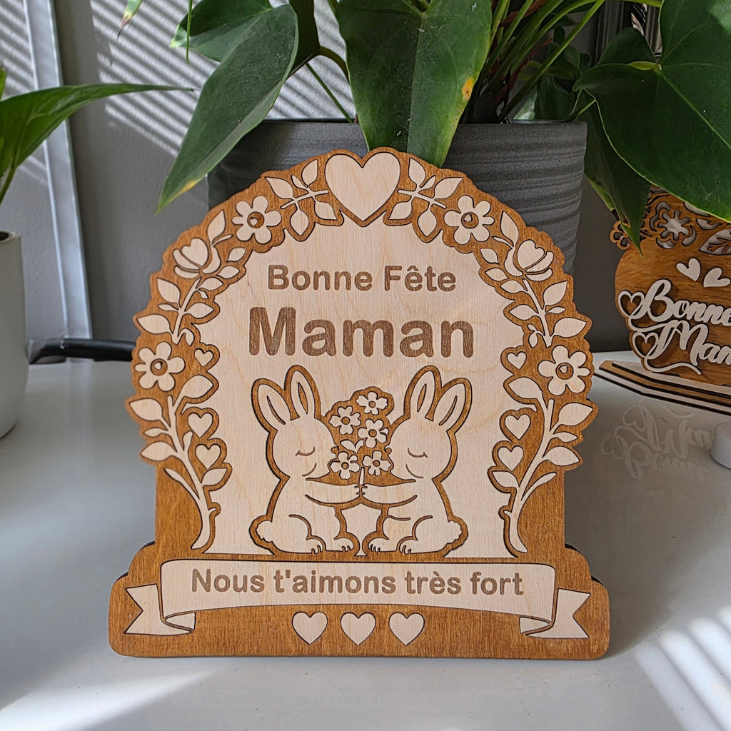 idée cadeau fête des mères fete des mamies personnalisé en bois cadeau orginal unique maman mamie fleur