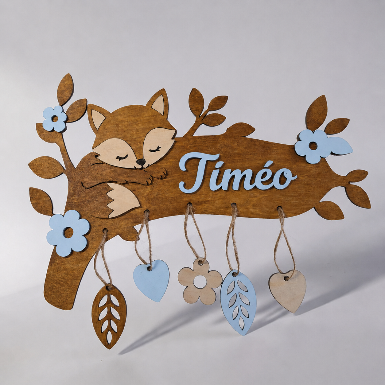 décoration murale chambre enfant bébé personnalisé renard idée cadeau naissance 