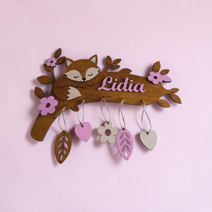 décoration murale chambre enfant bébé personnalisé renard idée cadeau naissance 