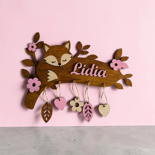 décoration murale chambre enfant bébé personnalisé renard idée cadeau naissance 