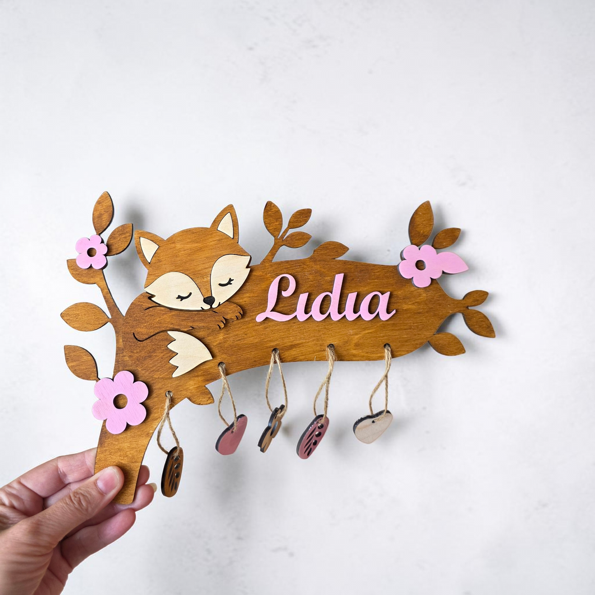 décoration murale chambre enfant bébé personnalisé renard idée cadeau naissance 