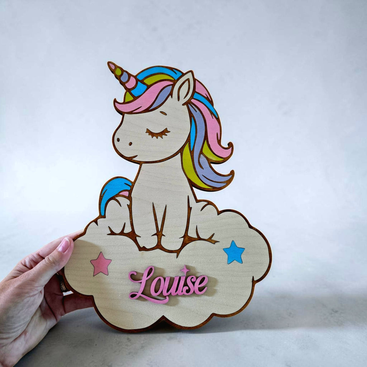 décoration murale licorne personnalisée en bois décoration chambre enfant 