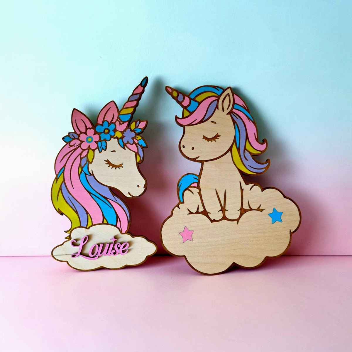 décoration murale licorne personnalisée en bois décoration chambre enfant 