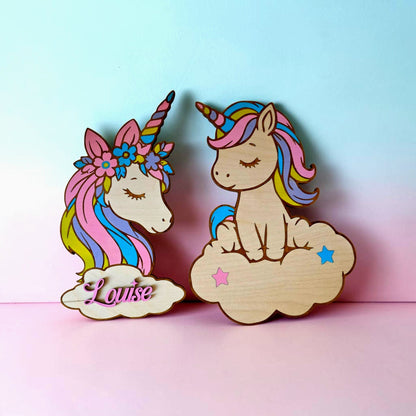 décoration murale licorne personnalisée en bois décoration chambre enfant 
