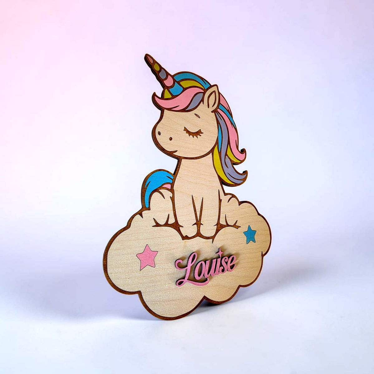 décoration murale licorne personnalisée en bois décoration chambre enfant 