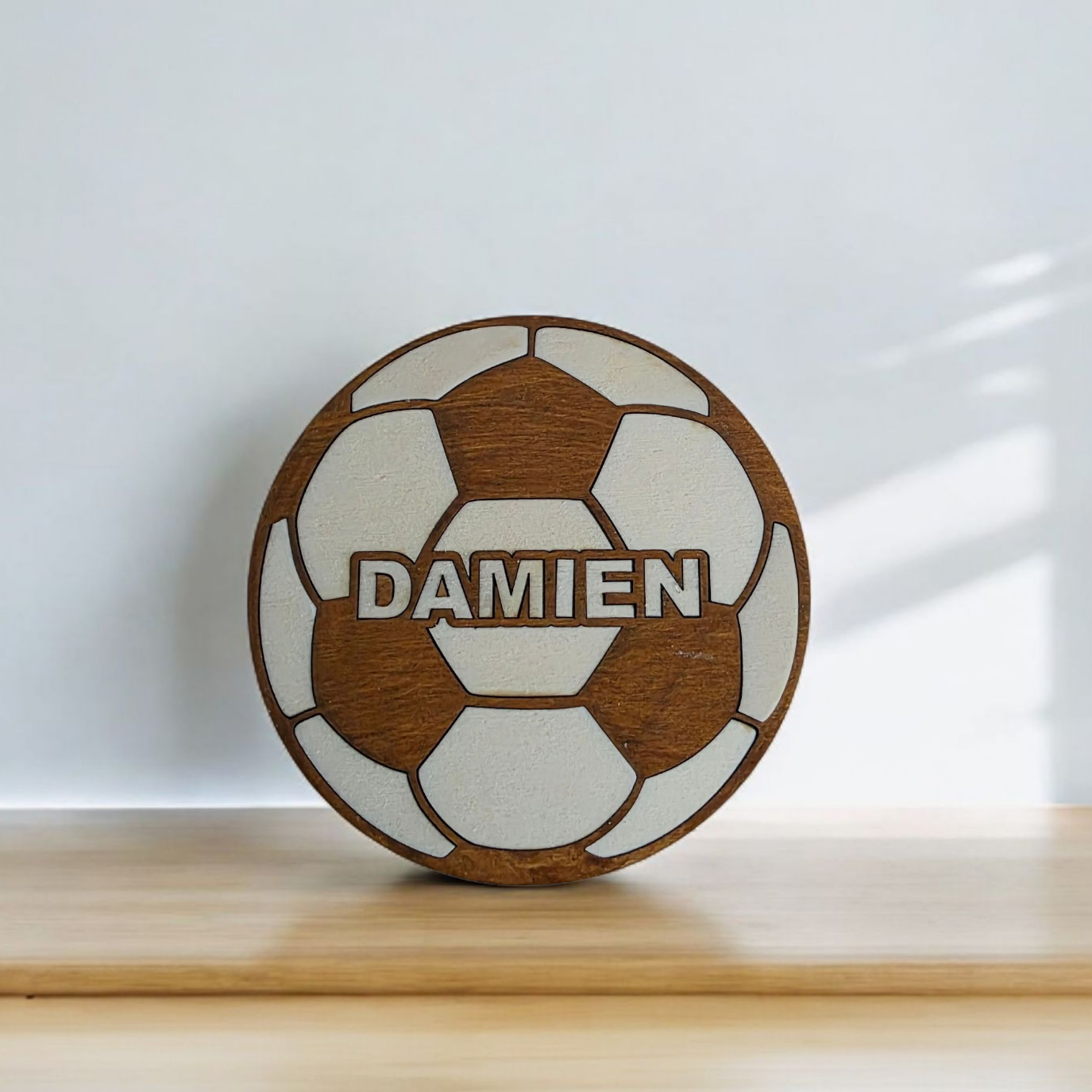 ballon foot rugby basket personnalise bois idee cadeau prenom