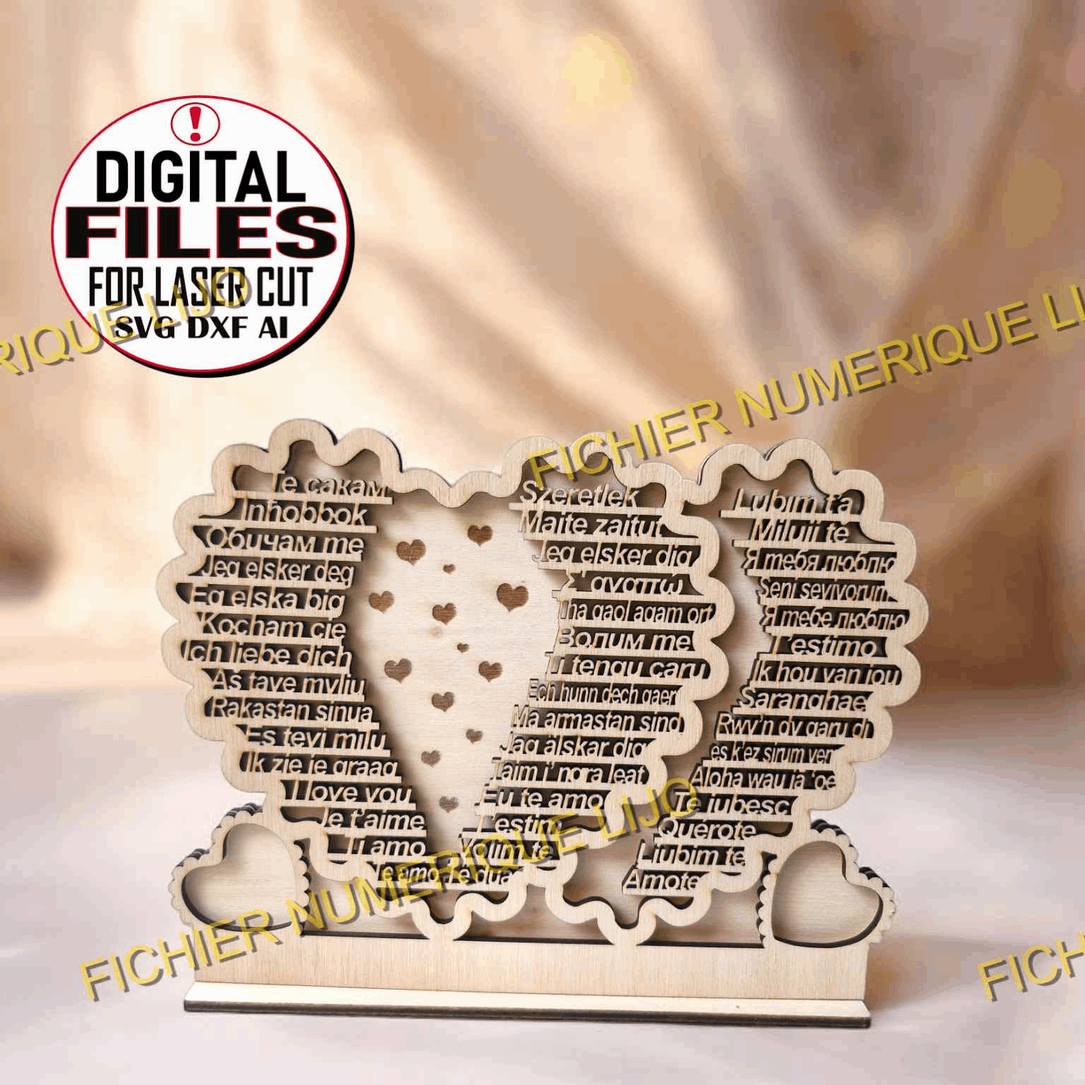Fichier coeur i love you - Créez des souvenirs inoubliables. - LIJO CREA