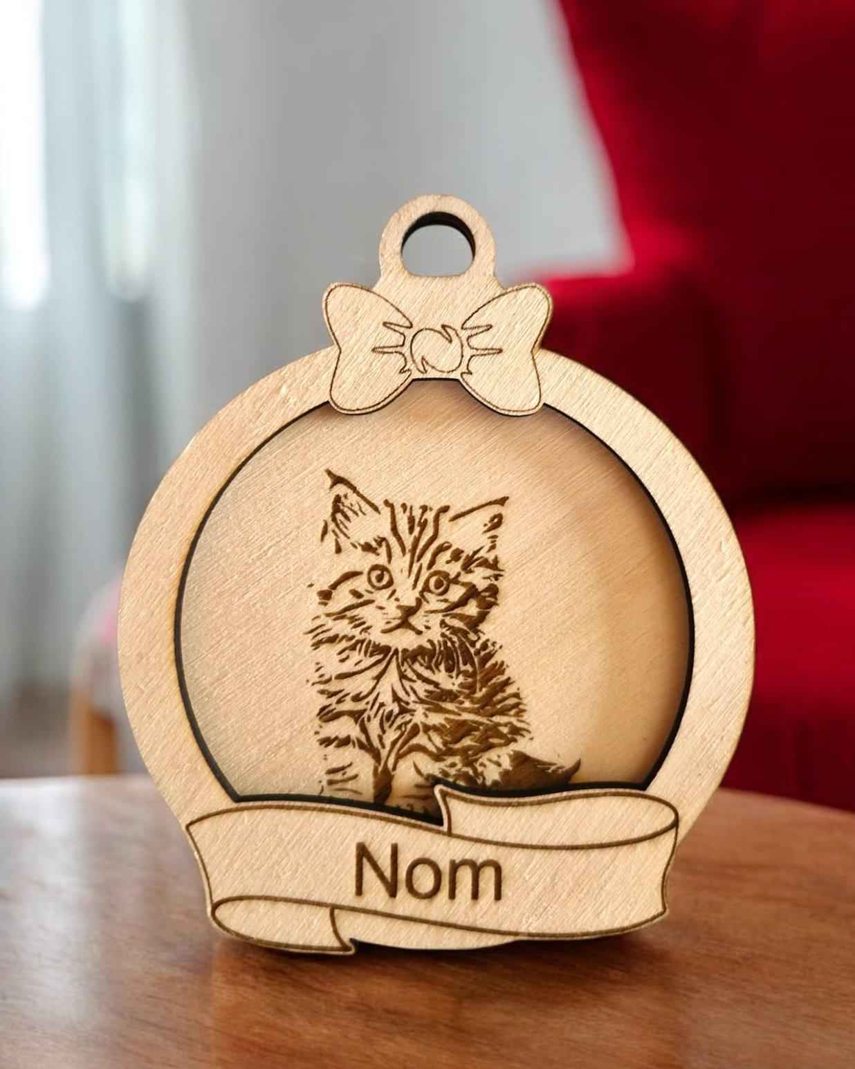 Boule Noël chat personnalisée pour un Noël félin unique - LIJO CREA
