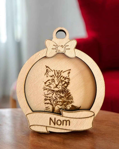 Boule Noël chat personnalisée pour un Noël félin unique - LIJO CREA