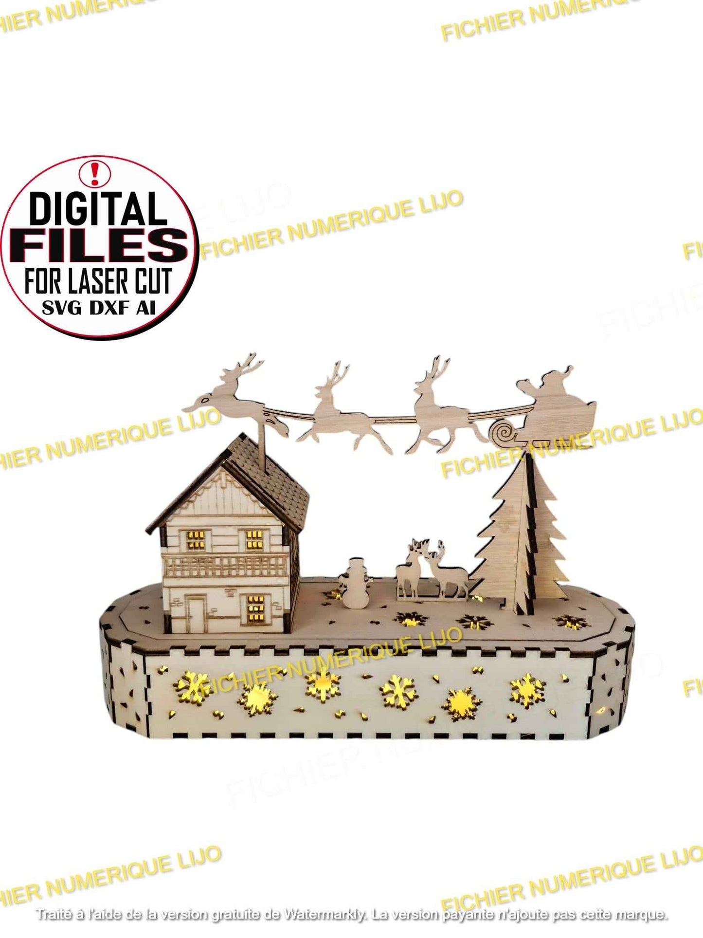 Boite de Noël décoration avec Fichier boîte Noël à télécharger - LIJO CREA