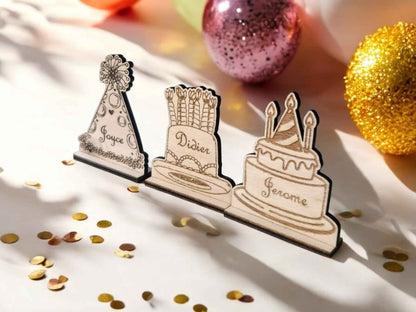 Marque-places anniversaire personnalisés pour événements festifs - LIJO CREA