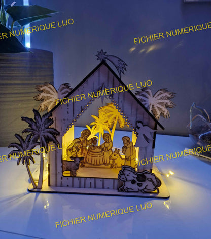 Fichier Laser Creche de Noel