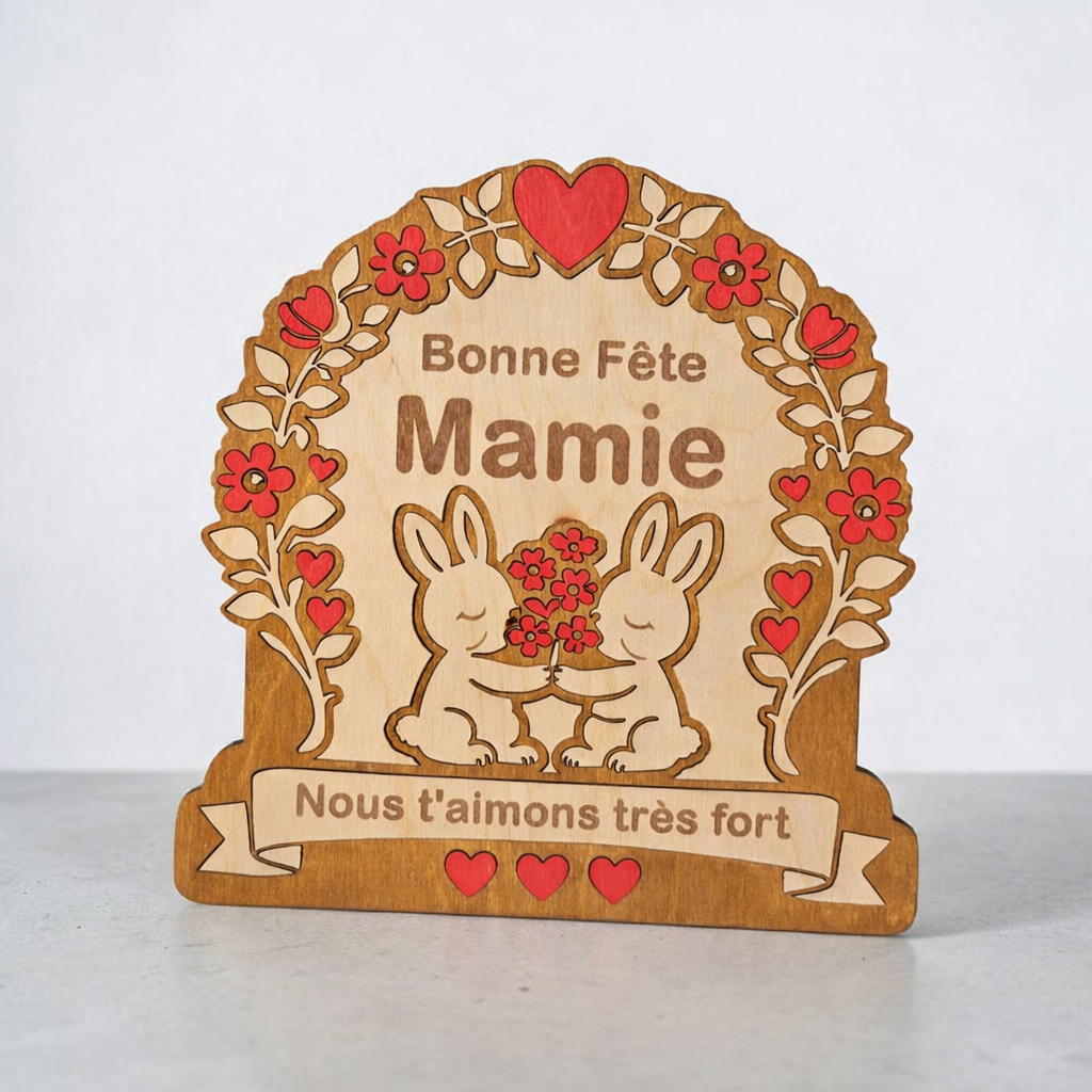 idée cadeau fête des mères fete des mamies personnalisé en bois cadeau orginal unique maman mamie fleur