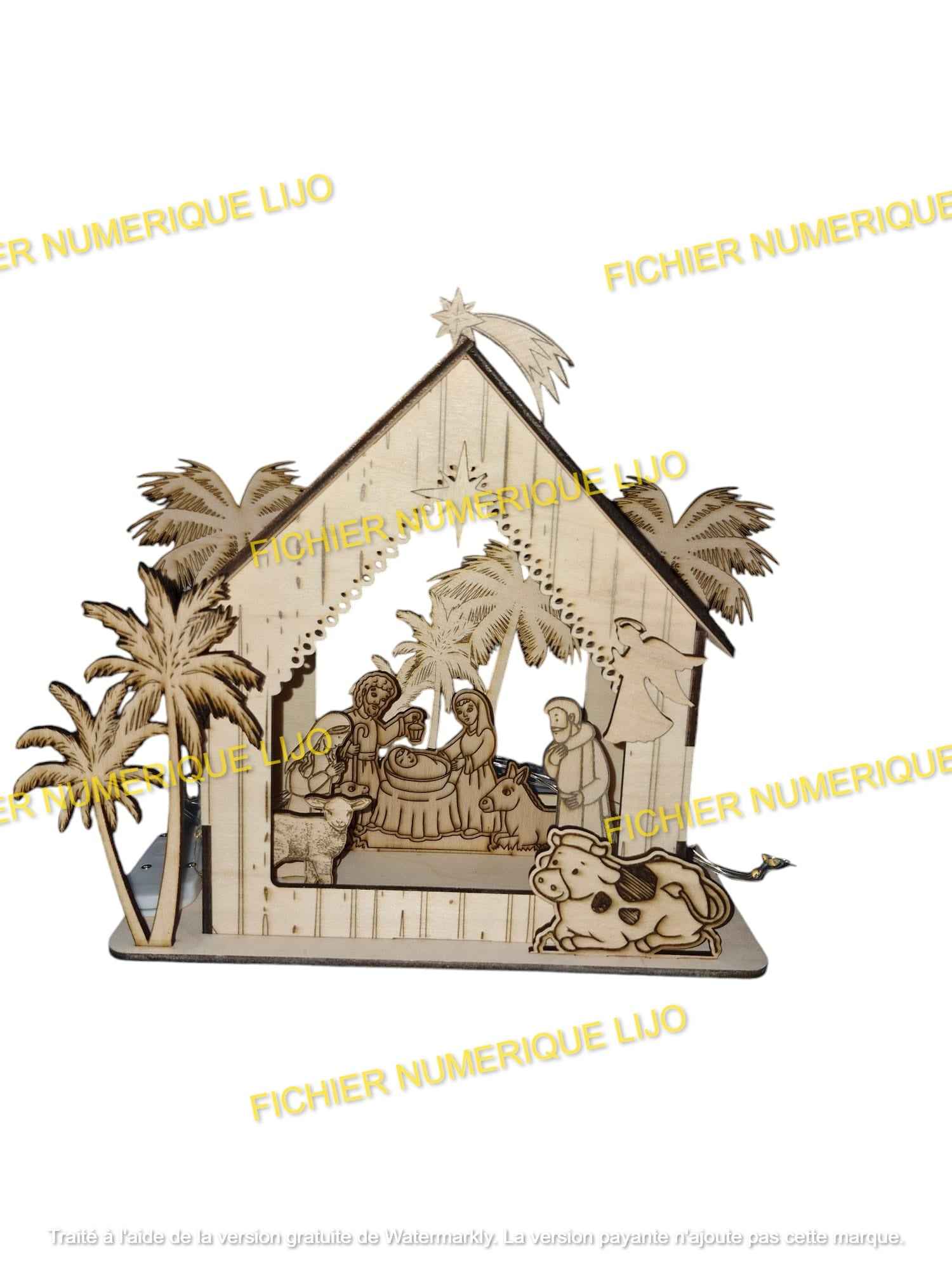 Fichier Laser Creche de Noel