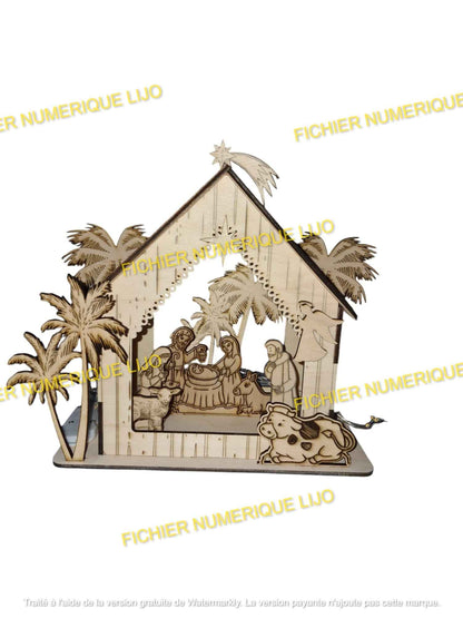 Fichier Laser Creche de Noel