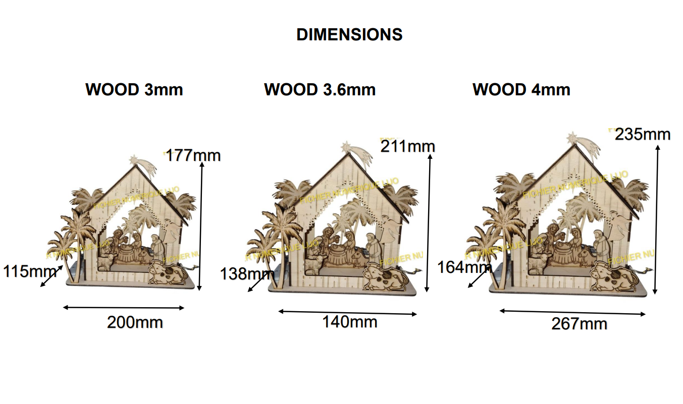 Fichier Laser Creche de Noel
