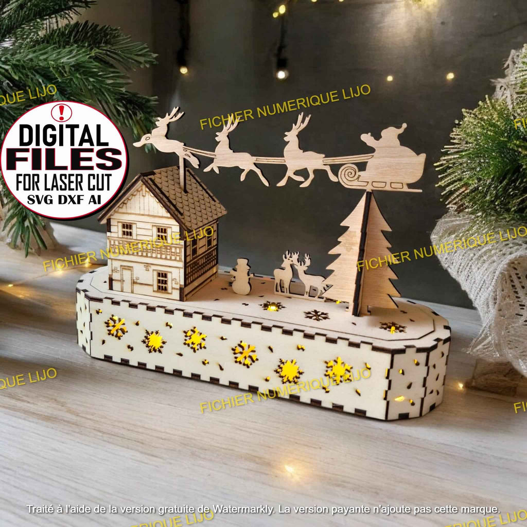 Boite de Noël décoration avec Fichier boîte Noël à télécharger - LIJO CREA