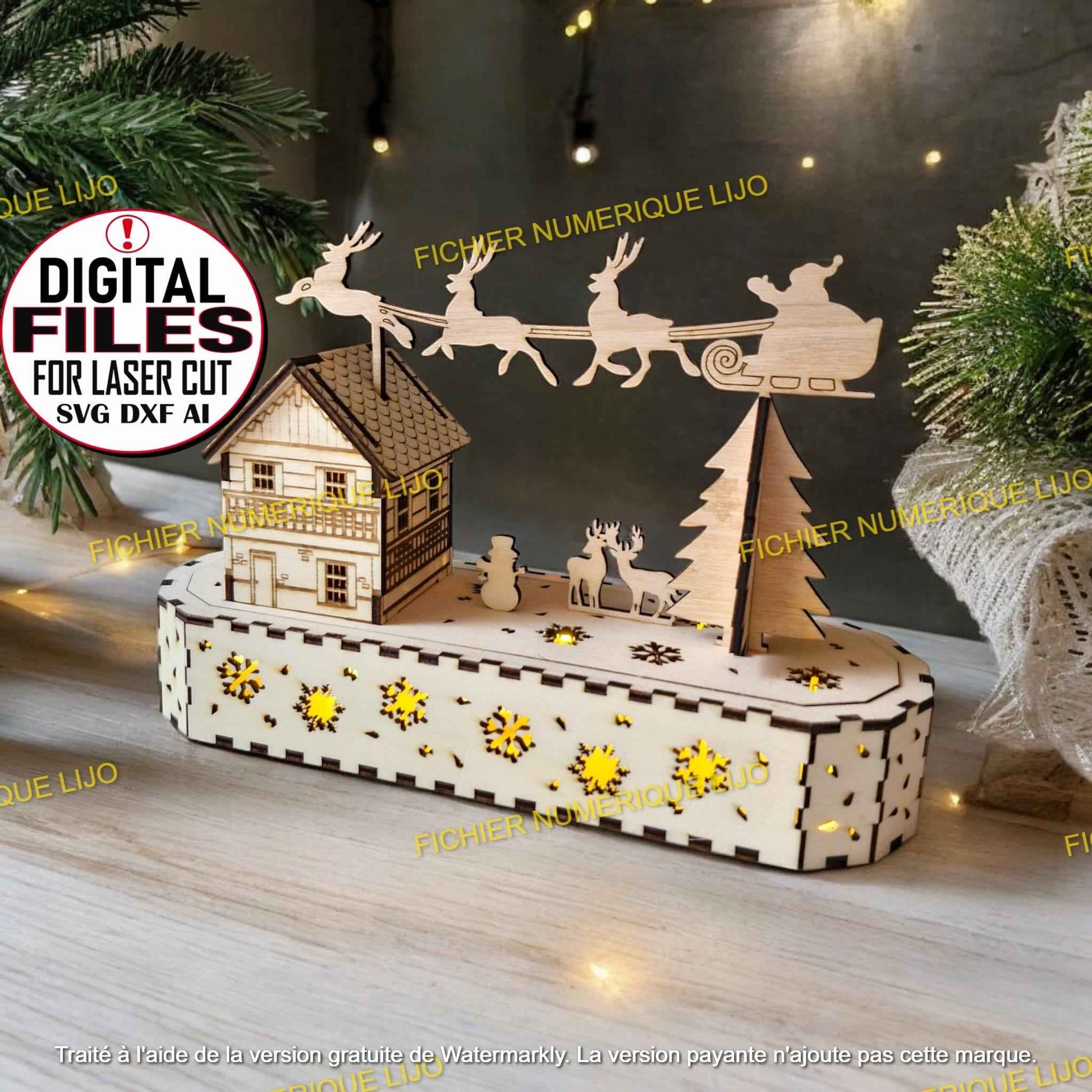 Boite de Noël décoration avec Fichier boîte Noël à télécharger - LIJO CREA