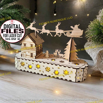 Boite de Noël décoration avec Fichier boîte Noël à télécharger - LIJO CREA