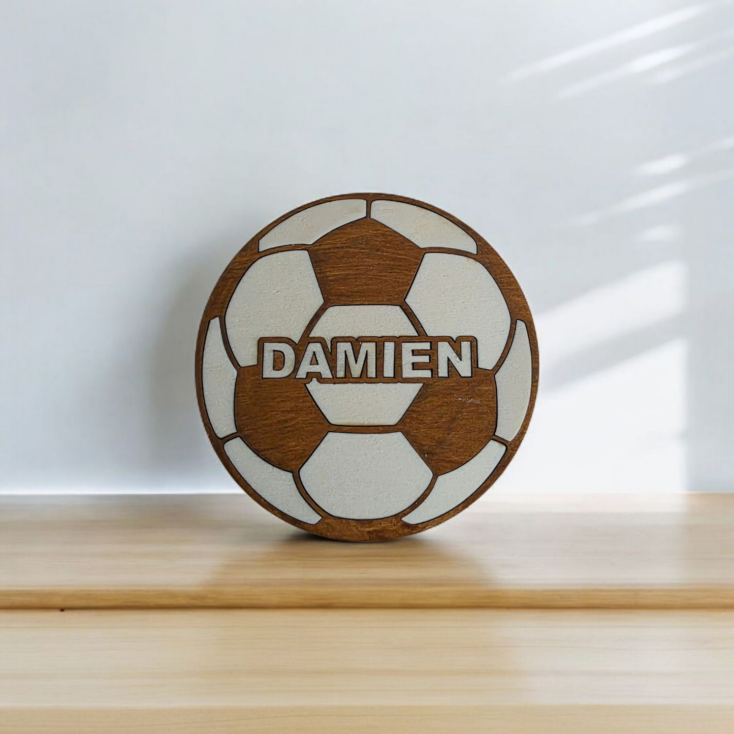 ballon foot rugby basket personnalise bois idee cadeau prenom