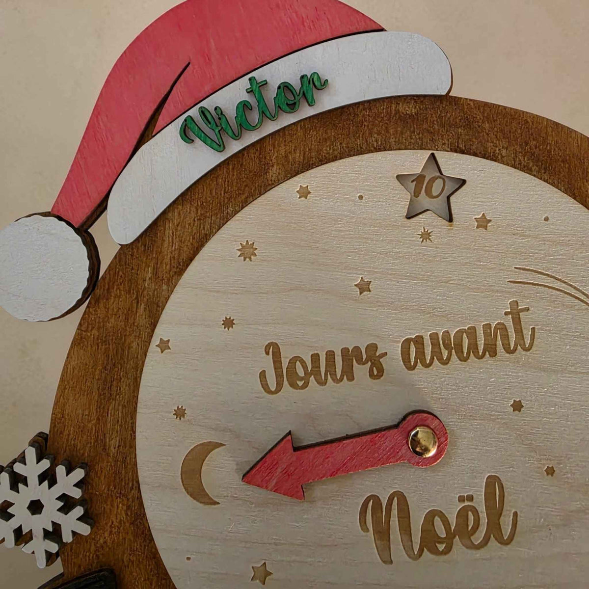 décompte de noël personnalisé compte à rebours de noël idée cadeau personnalisé original 